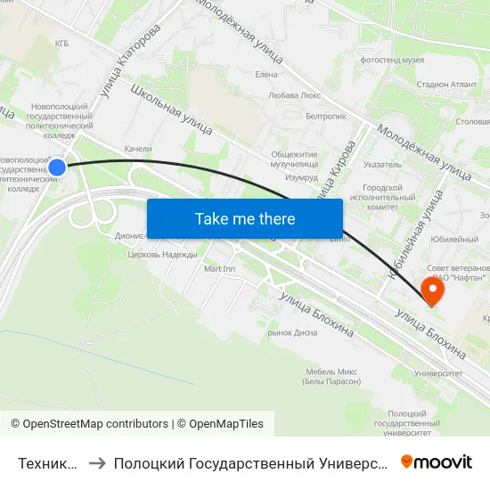 Техникум to Полоцкий Государственный Университет map