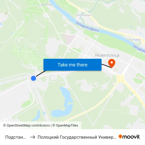 Подстанция to Полоцкий Государственный Университет map
