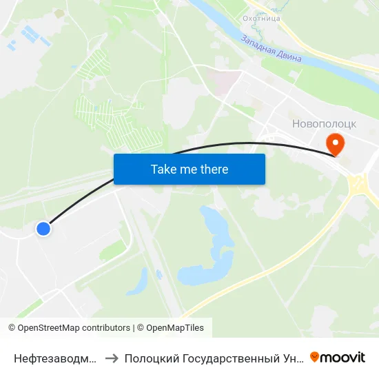 Нефтезаводмонтаж to Полоцкий Государственный Университет map