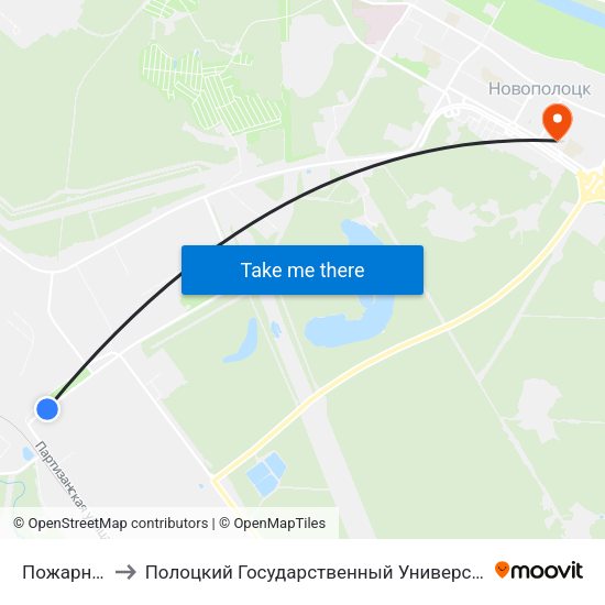 Пожарная to Полоцкий Государственный Университет map