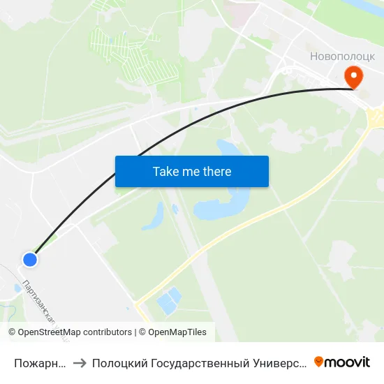 Пожарная to Полоцкий Государственный Университет map