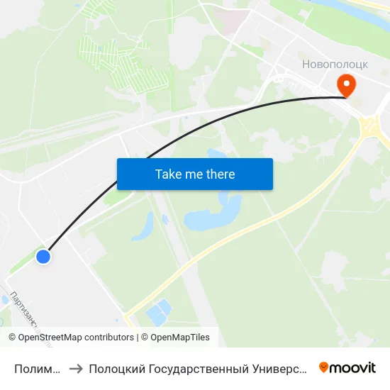 Полимир to Полоцкий Государственный Университет map
