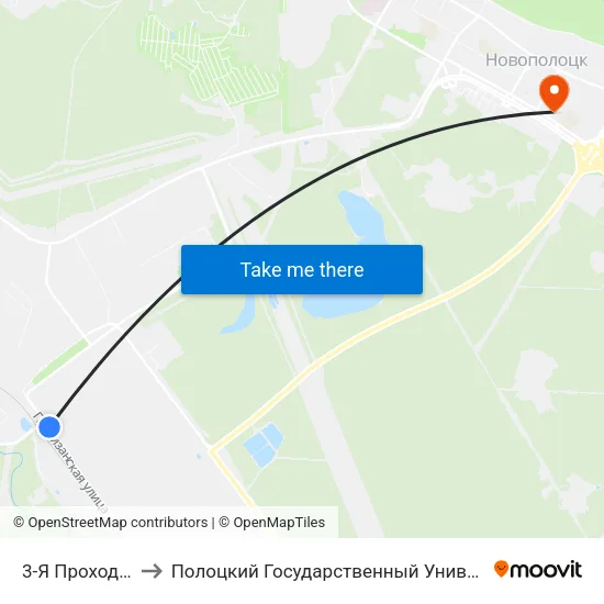 3-Я Проходная to Полоцкий Государственный Университет map