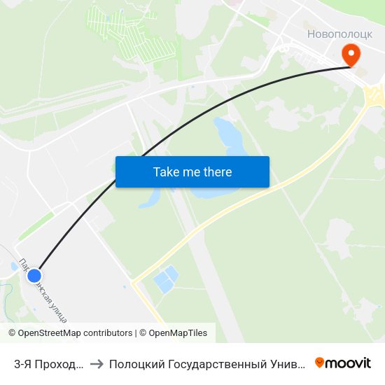 3-Я Проходная to Полоцкий Государственный Университет map