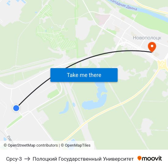 Срсу-3 to Полоцкий Государственный Университет map