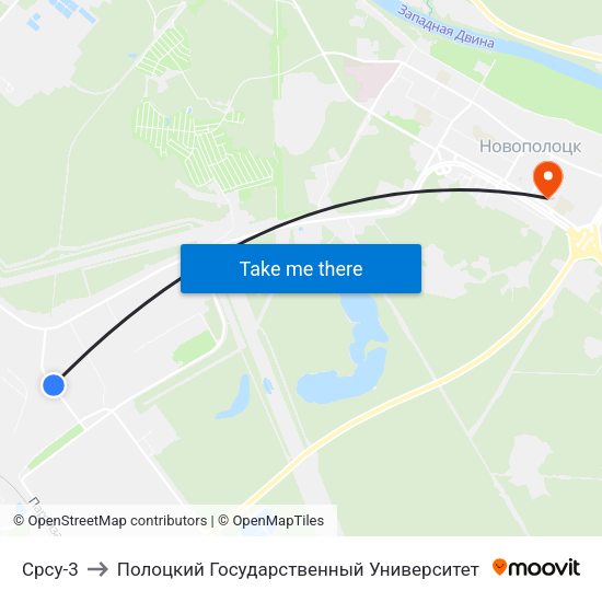 Срсу-3 to Полоцкий Государственный Университет map