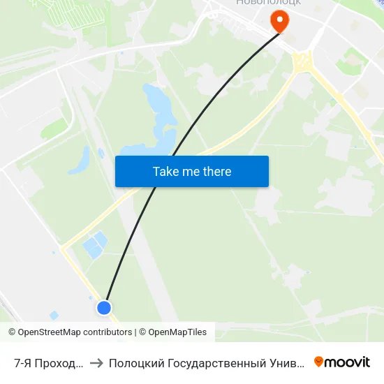7-Я Проходная to Полоцкий Государственный Университет map