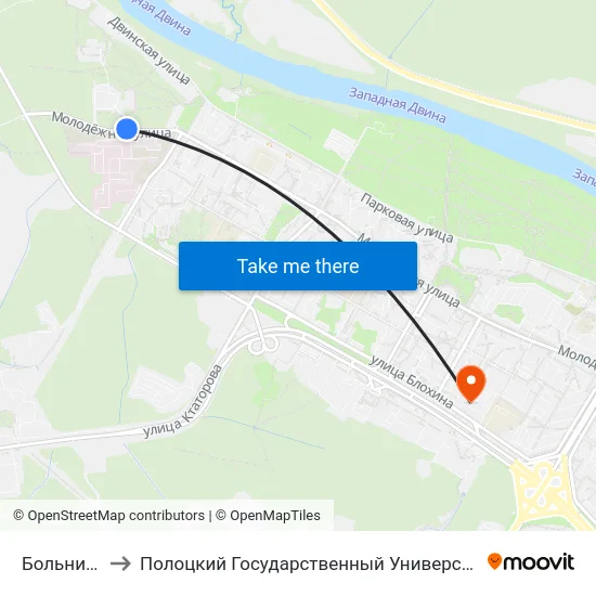 Больница to Полоцкий Государственный Университет map