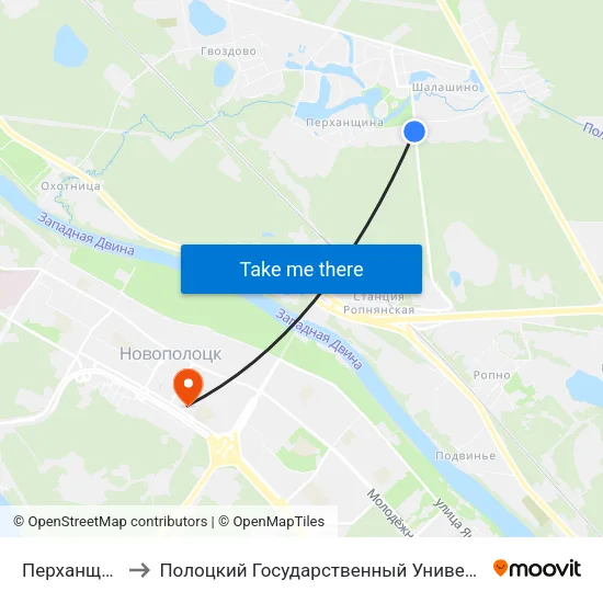Перханщина to Полоцкий Государственный Университет map