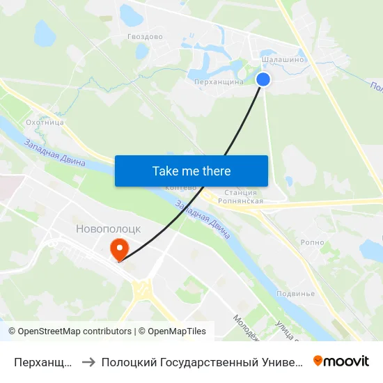 Перханщина to Полоцкий Государственный Университет map