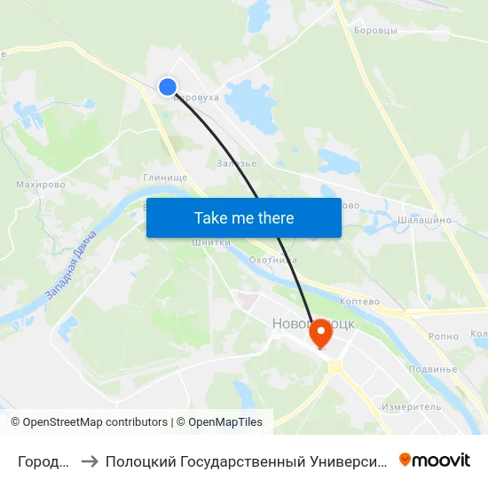Городок to Полоцкий Государственный Университет map