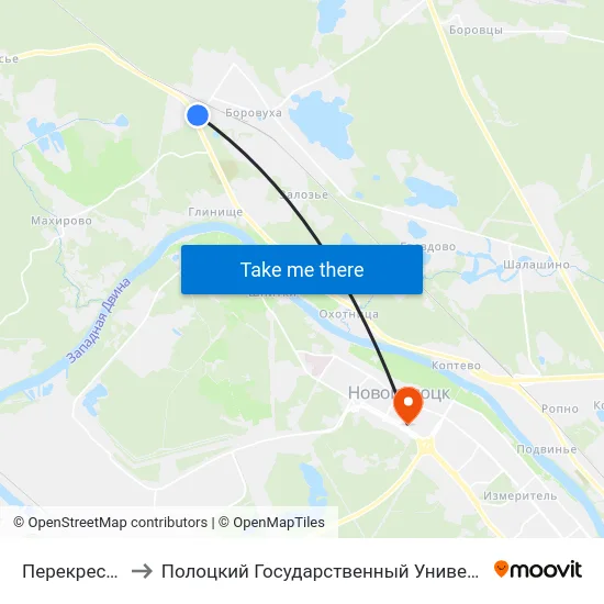 Перекресток to Полоцкий Государственный Университет map