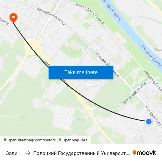 Зодиак to Полоцкий Государственный Университет map
