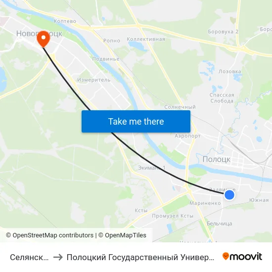 Селянская to Полоцкий Государственный Университет map