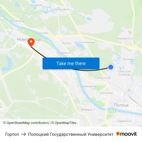Гортоп to Полоцкий Государственный Университет map