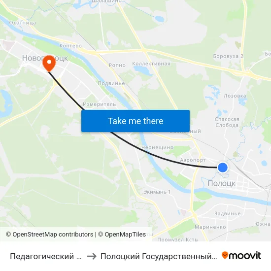 Педагогический Колледж to Полоцкий Государственный Университет map
