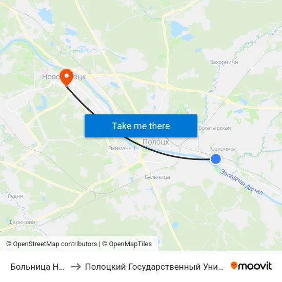 Больница Новка to Полоцкий Государственный Университет map
