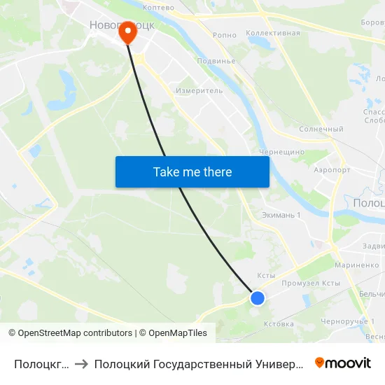 Полоцкгаз to Полоцкий Государственный Университет map