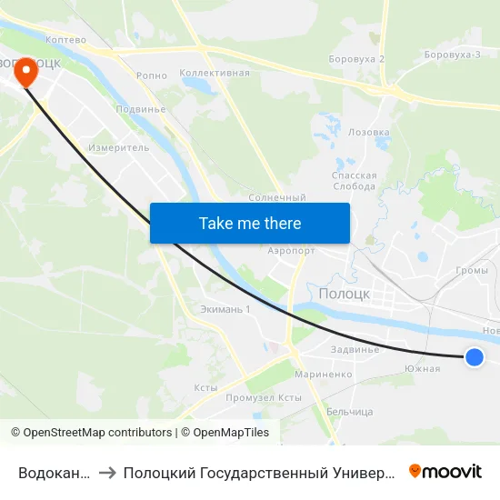 Водоканал to Полоцкий Государственный Университет map