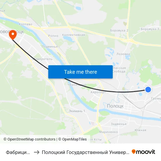 Фабрициуса to Полоцкий Государственный Университет map