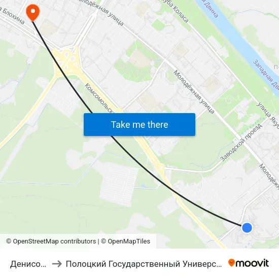 Денисова to Полоцкий Государственный Университет map