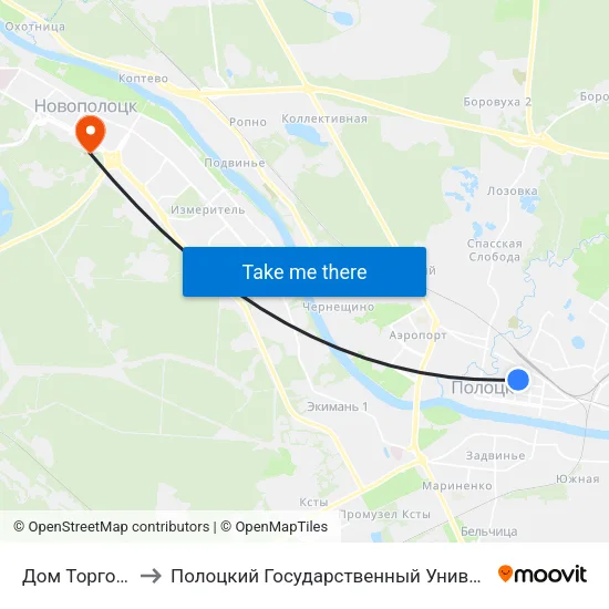 Дом Торговли to Полоцкий Государственный Университет map