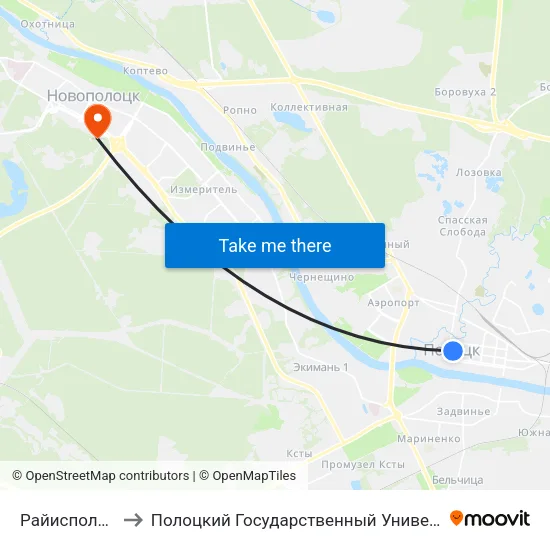 Райисполком to Полоцкий Государственный Университет map