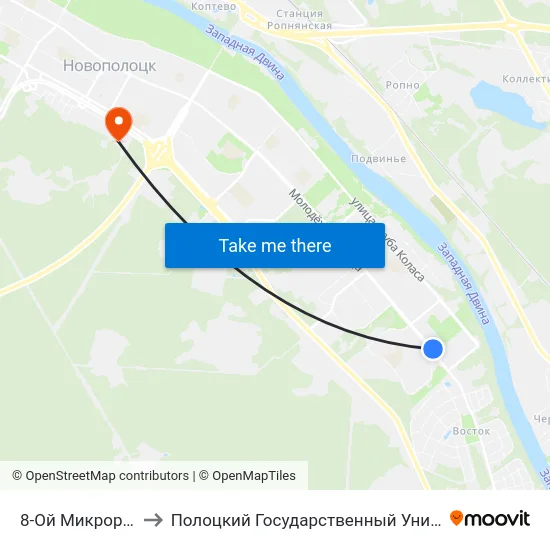 8-Ой Микрорайон to Полоцкий Государственный Университет map