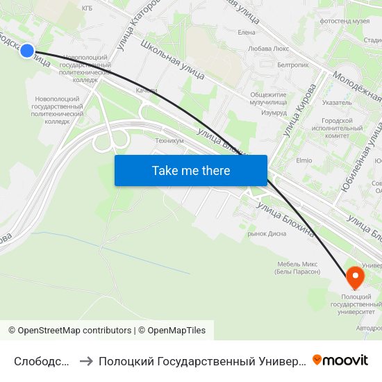 Слободская to Полоцкий Государственный Университет map