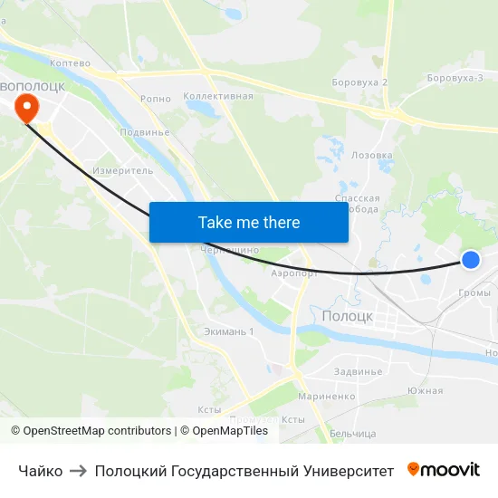 Чайко to Полоцкий Государственный Университет map