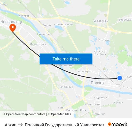 Архив to Полоцкий Государственный Университет map
