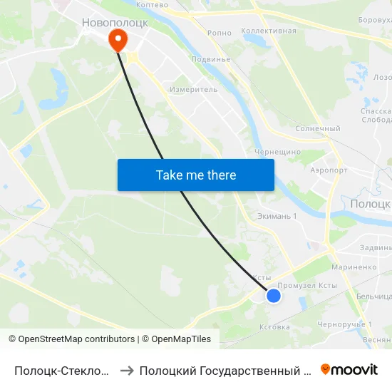 Полоцк-Стекловолокно to Полоцкий Государственный Университет map