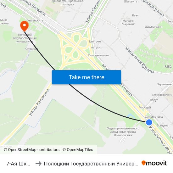 7-Ая Школа to Полоцкий Государственный Университет map