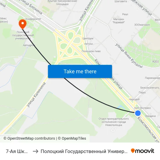 7-Ая Школа to Полоцкий Государственный Университет map