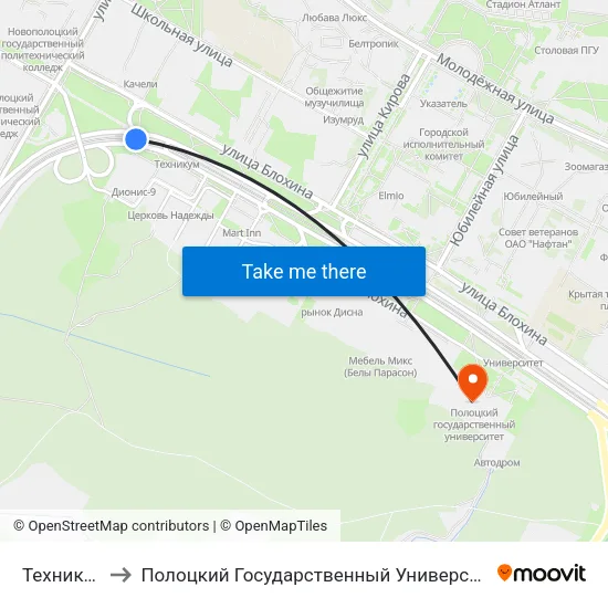 Техникум to Полоцкий Государственный Университет map