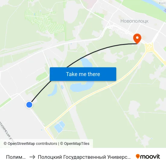 Полимир to Полоцкий Государственный Университет map