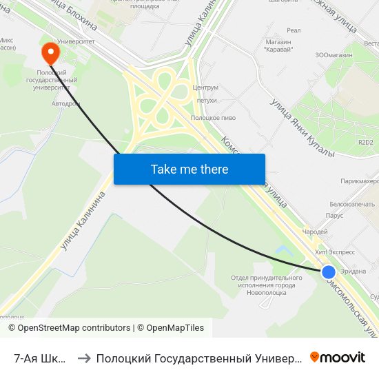 7-Ая Школа to Полоцкий Государственный Университет map