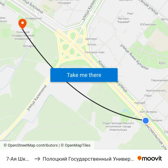 7-Ая Школа to Полоцкий Государственный Университет map