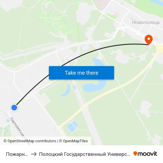 Пожарная to Полоцкий Государственный Университет map