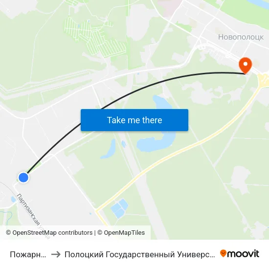Пожарная to Полоцкий Государственный Университет map