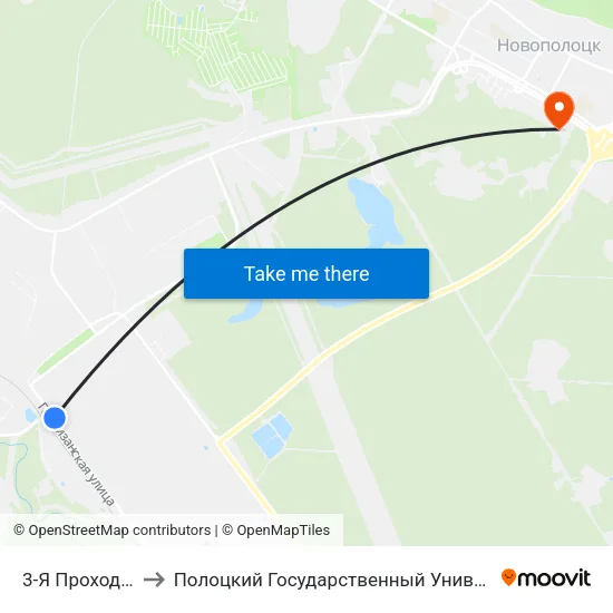 3-Я Проходная to Полоцкий Государственный Университет map