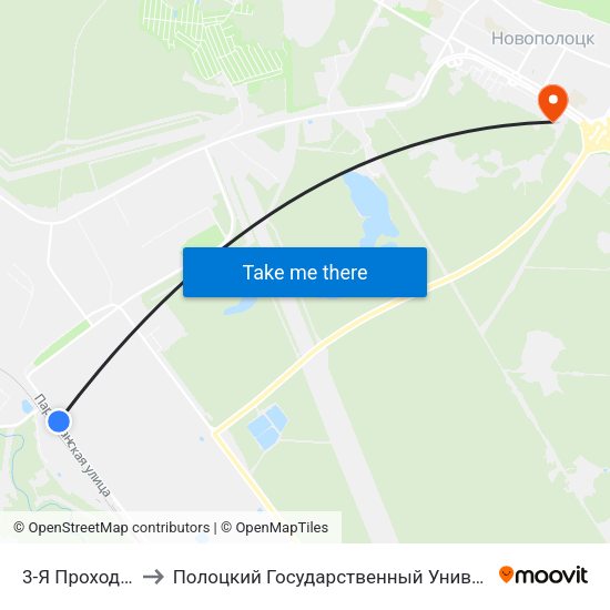 3-Я Проходная to Полоцкий Государственный Университет map