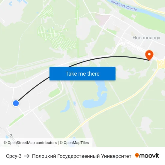 Срсу-3 to Полоцкий Государственный Университет map