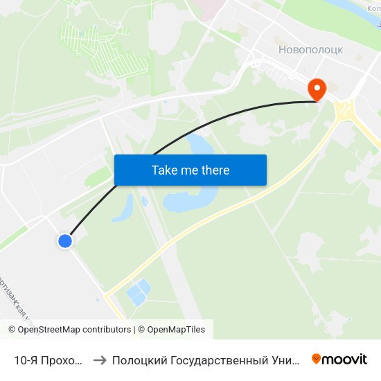 10-Я Проходная to Полоцкий Государственный Университет map