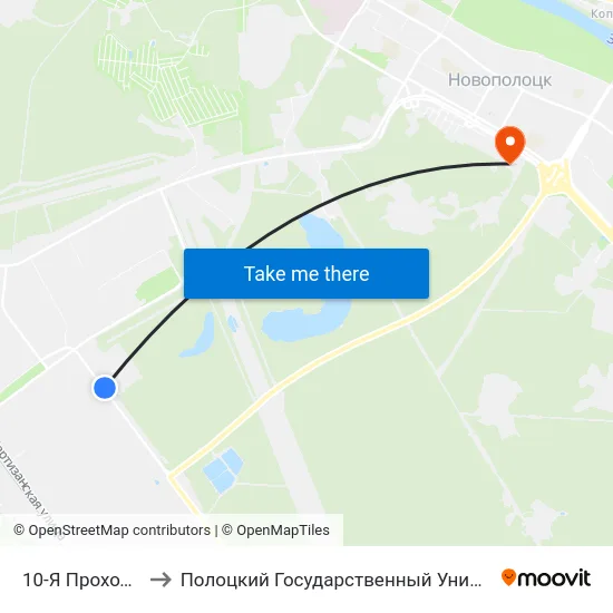 10-Я Проходная to Полоцкий Государственный Университет map