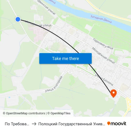 По Требованию to Полоцкий Государственный Университет map