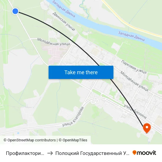 Профилакторий Б В К to Полоцкий Государственный Университет map