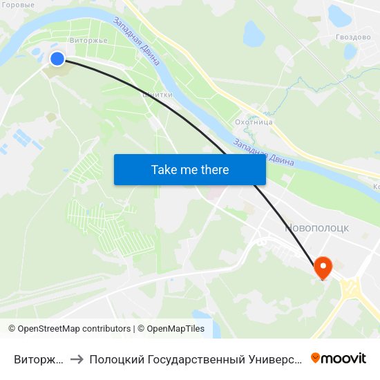 Виторжье to Полоцкий Государственный Университет map