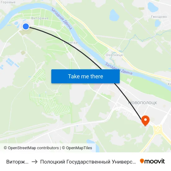 Виторжье to Полоцкий Государственный Университет map