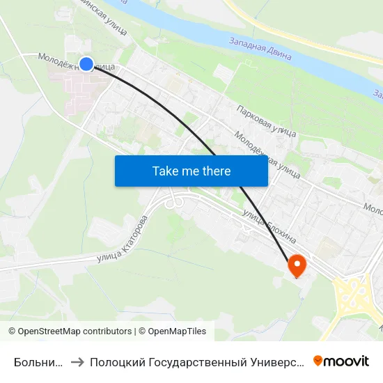 Больница to Полоцкий Государственный Университет map